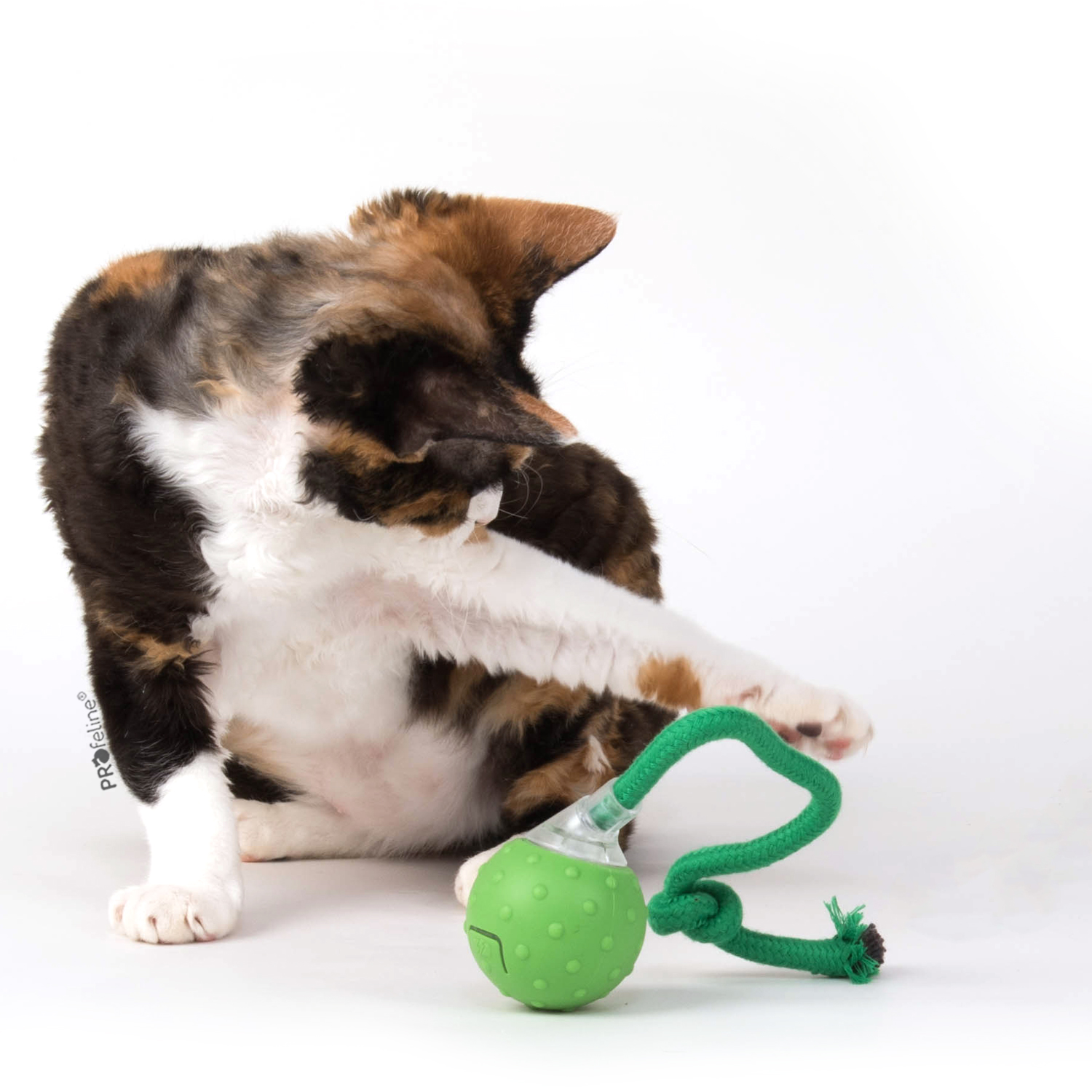 Electric Smart Cat Toy GREEN Elektrisches Katzenspielzeug interaktiv USB gummi Ball grün