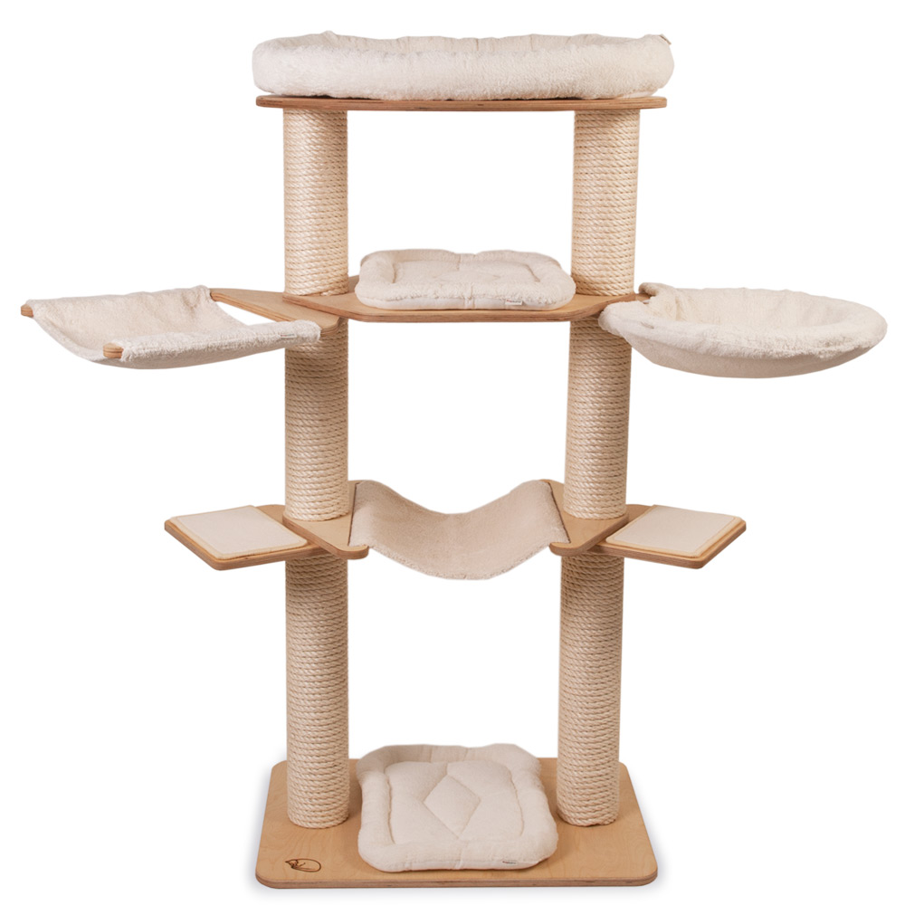 Kratzbaum Modell Mathilda Kratzbaum waschbar Birke Bezug Klettkissen Natur / Birch, Velcro Cushion