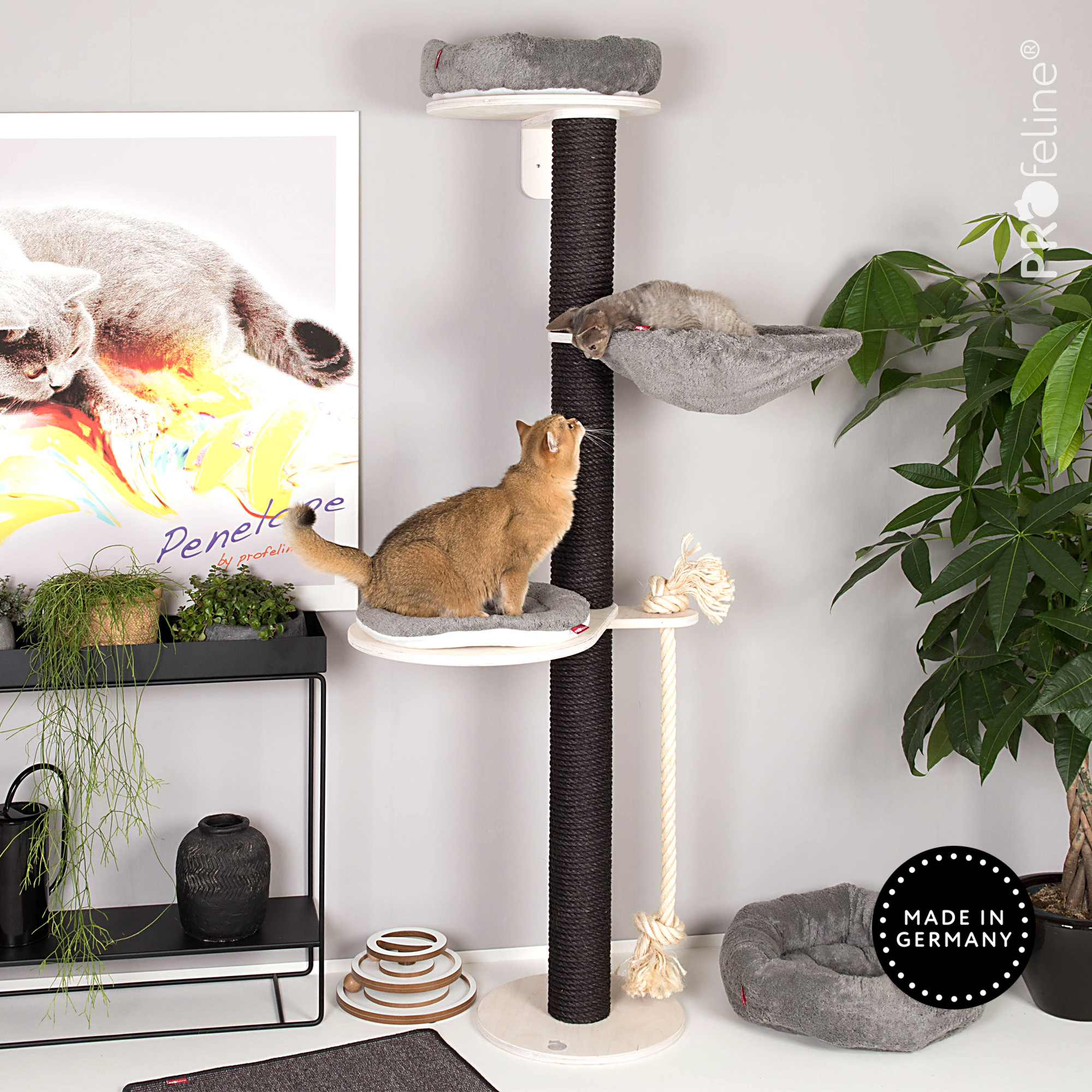 cat-tree-washable-cushions-gray-black-white Kratzbaum Modell Helene