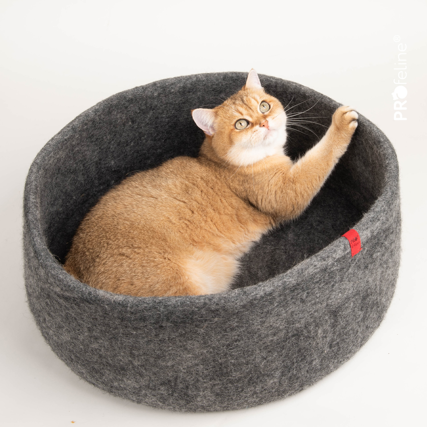 Felt Basket  - Handgefilztes Katzenbett / Anthrazit