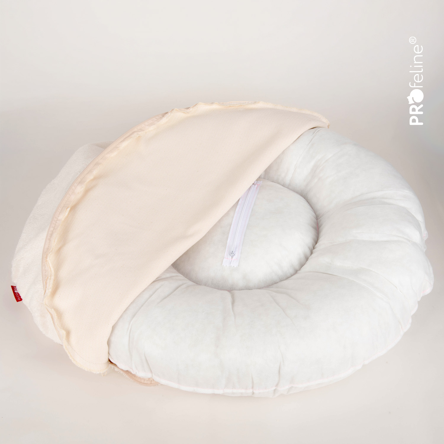 Katzenbett rund 70 cm waschbar Baumwolle zum abziehen