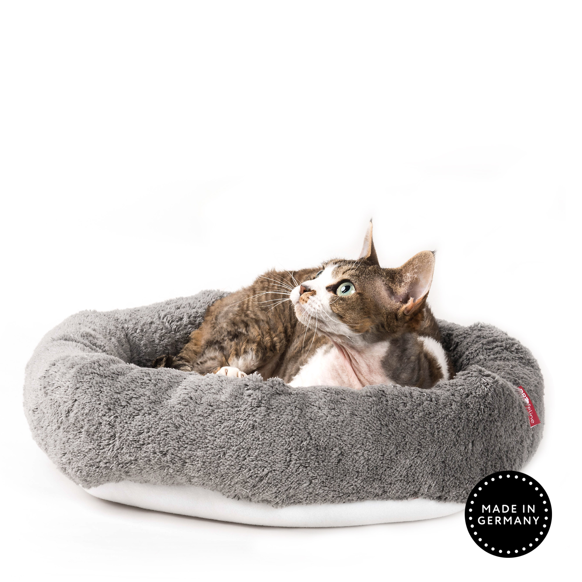Katzenbett 42 cm Klettboden Classicsilber Baumwollkissen grau Kratzbaum