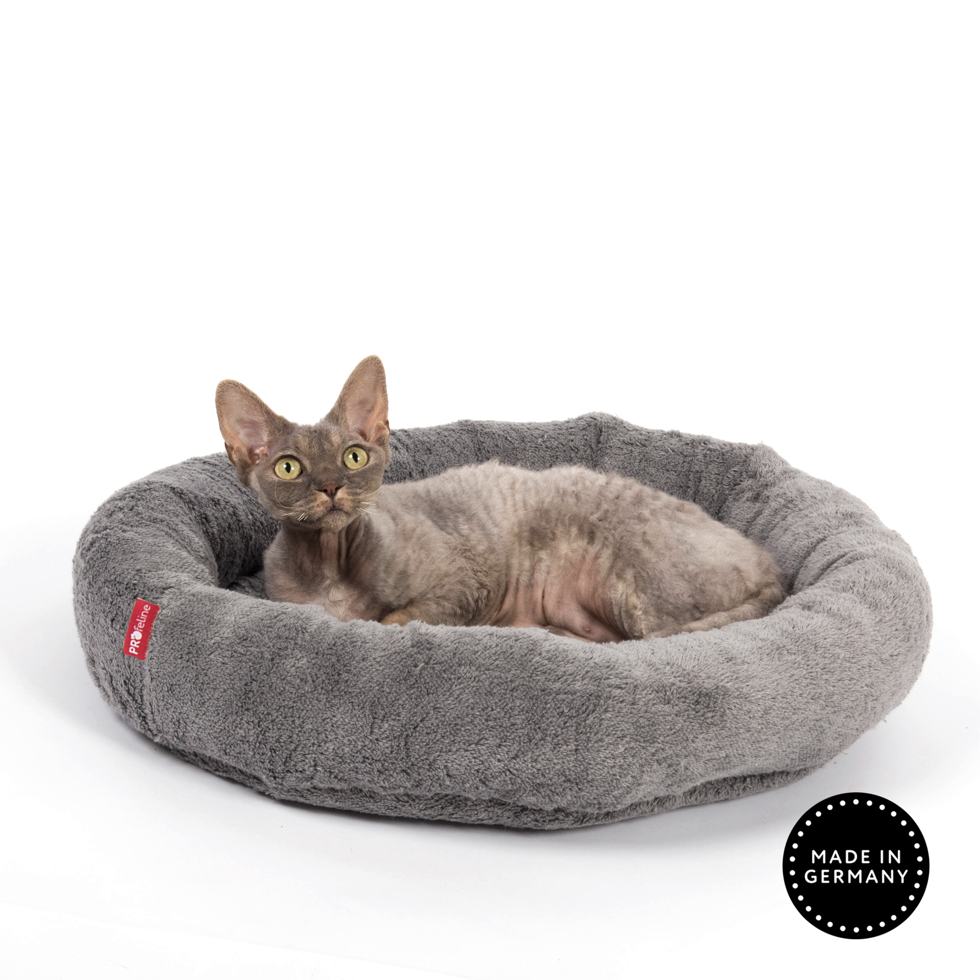 Katzenbett Feline oval 58 x 46 Classicsilber Ovales Katzenbett Baumwolle grau