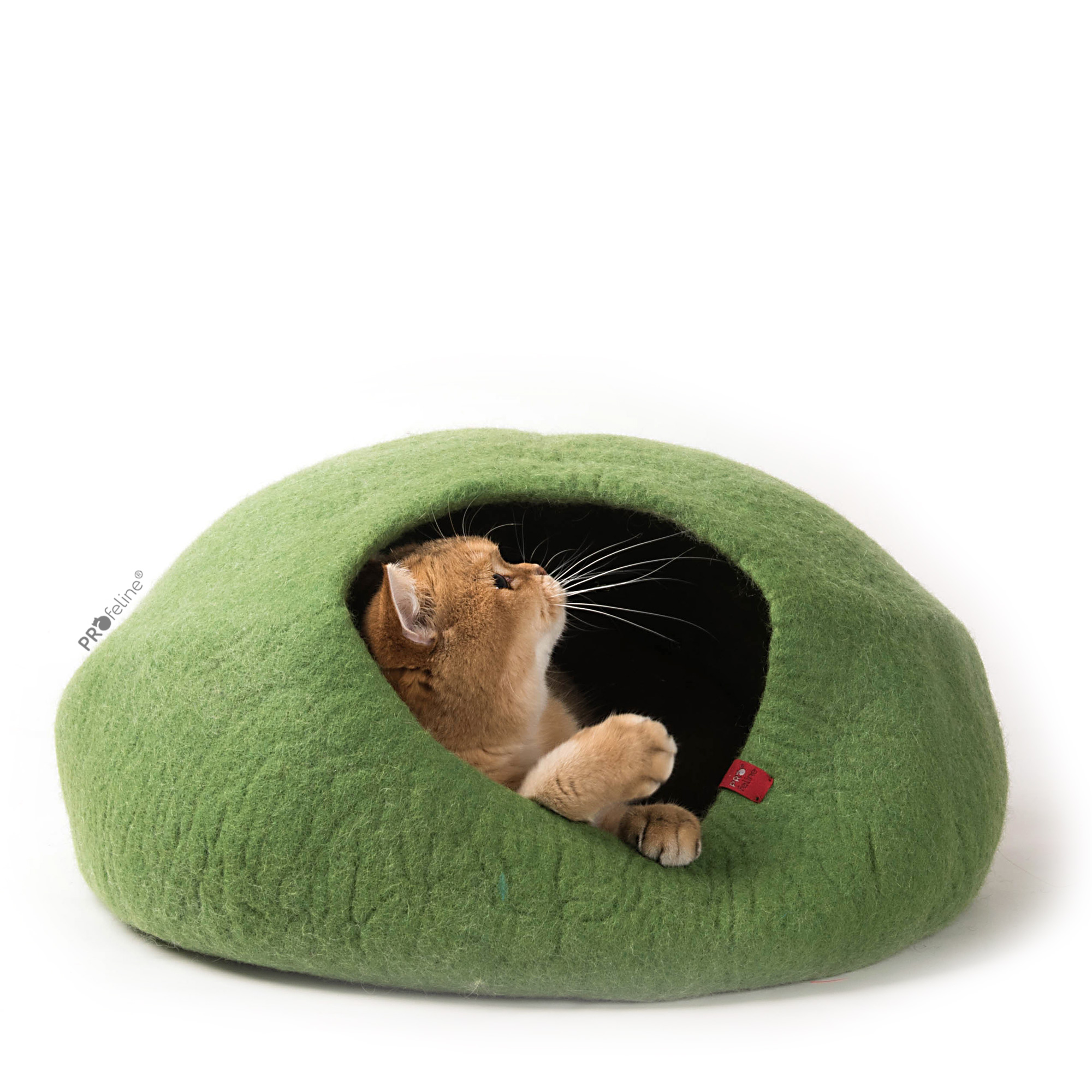 Katzenhöhlen aus Filz grün