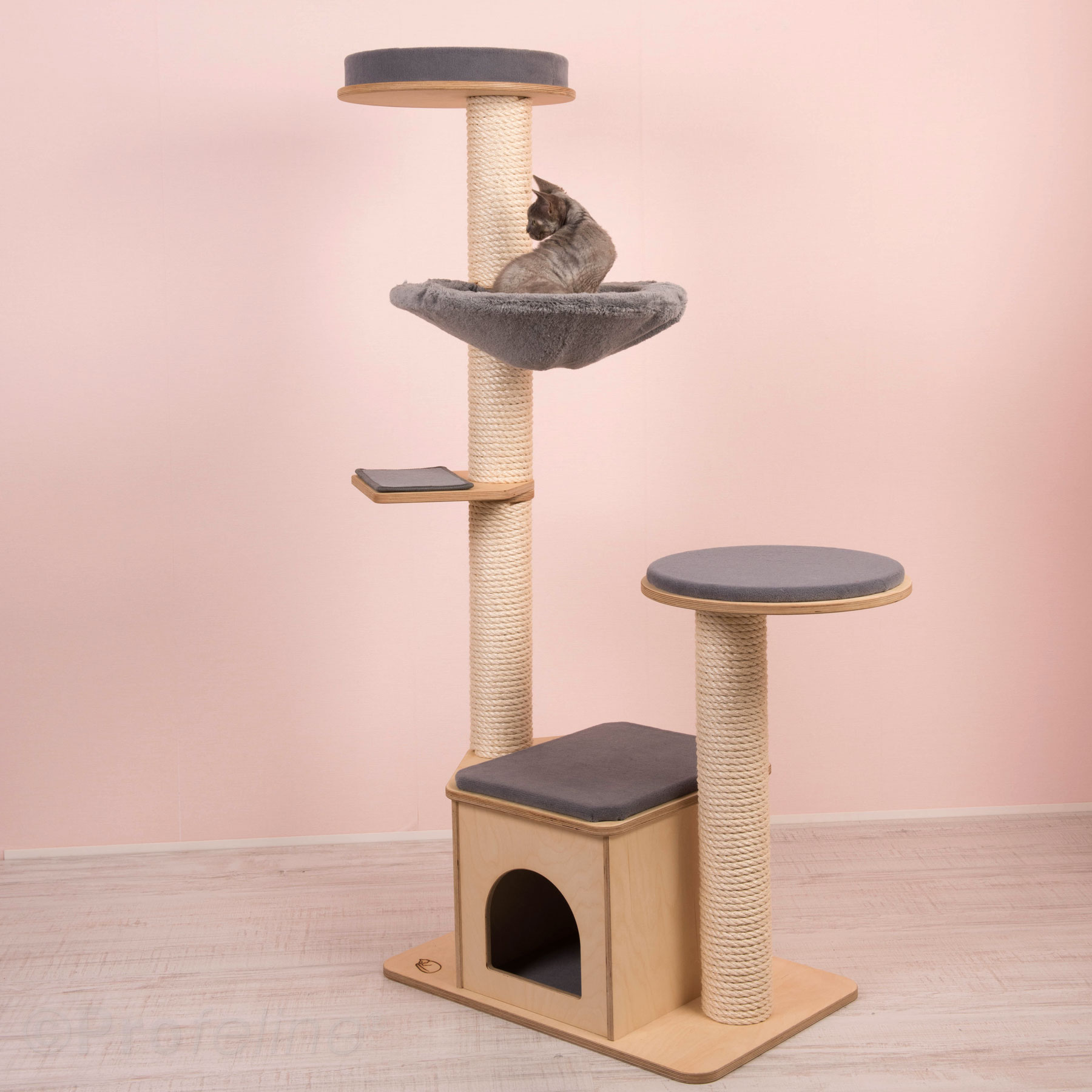 Kratzbaum stabil grau