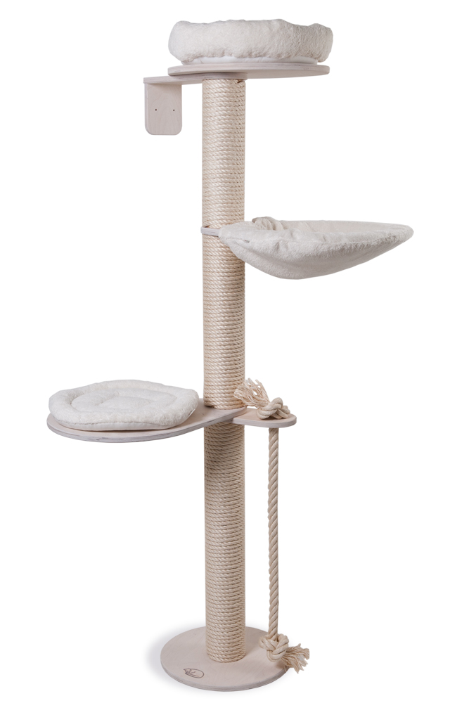 Kratzbaum Modell Helene Wandkratzbaum waschbar Weiss Katzenbetten