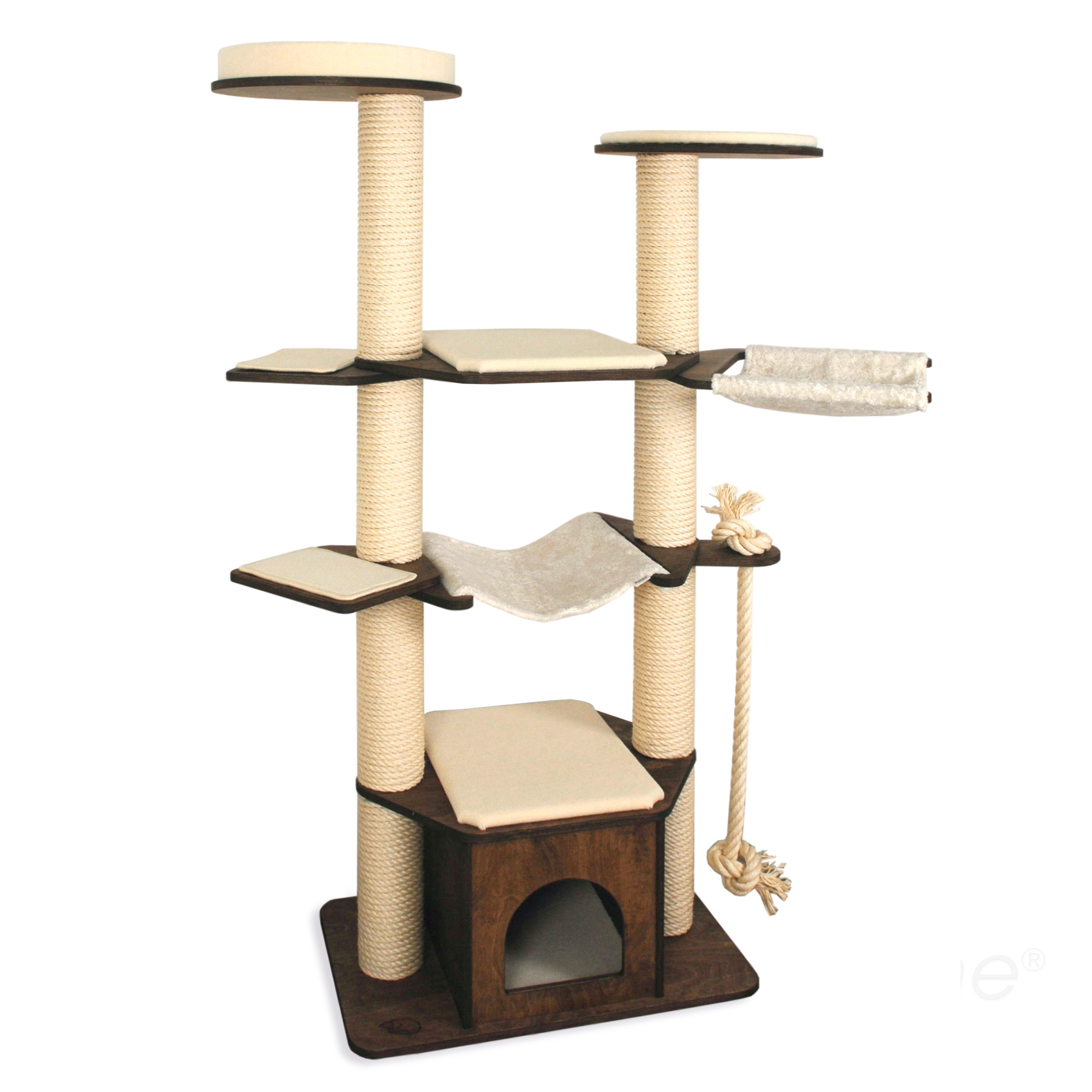 Kratzbaum Modell Vincent Kratzbaum Vincent Eiche, Teppich Natur / Oak, Carpet Cover Natural
