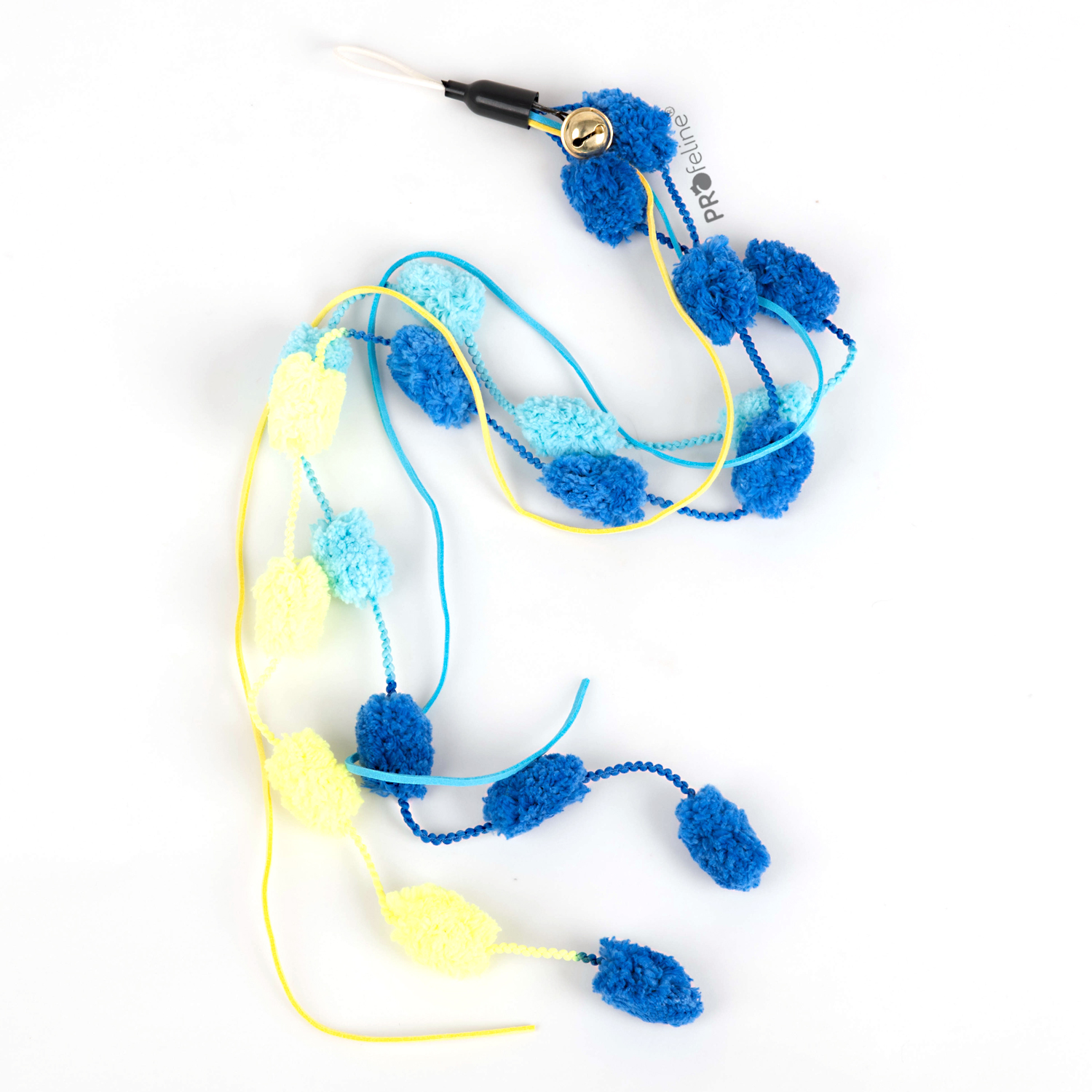 Pom Pom Ribbon Anhänger Katzenangel Anhänger Pom Pom lang blau