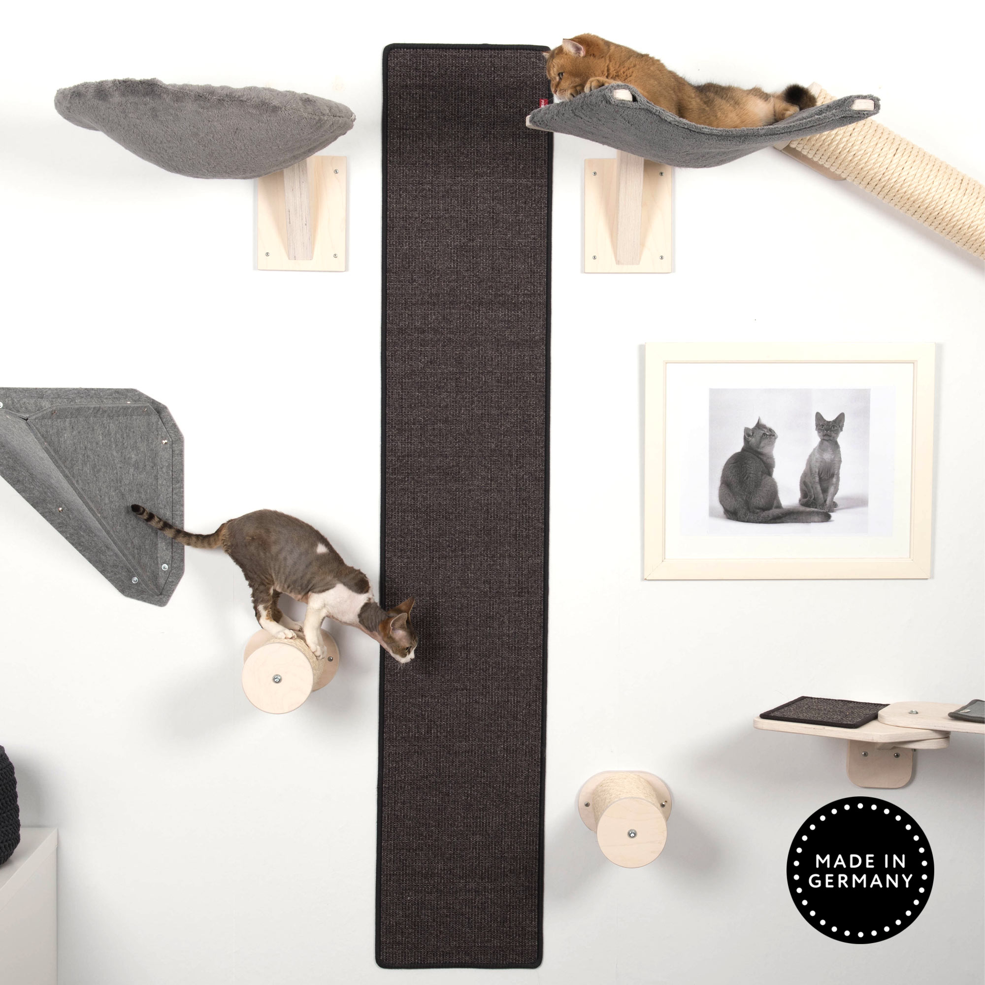 Wand Kletterteppich 180 x 33 cm Kletterwand Katzen gestalten