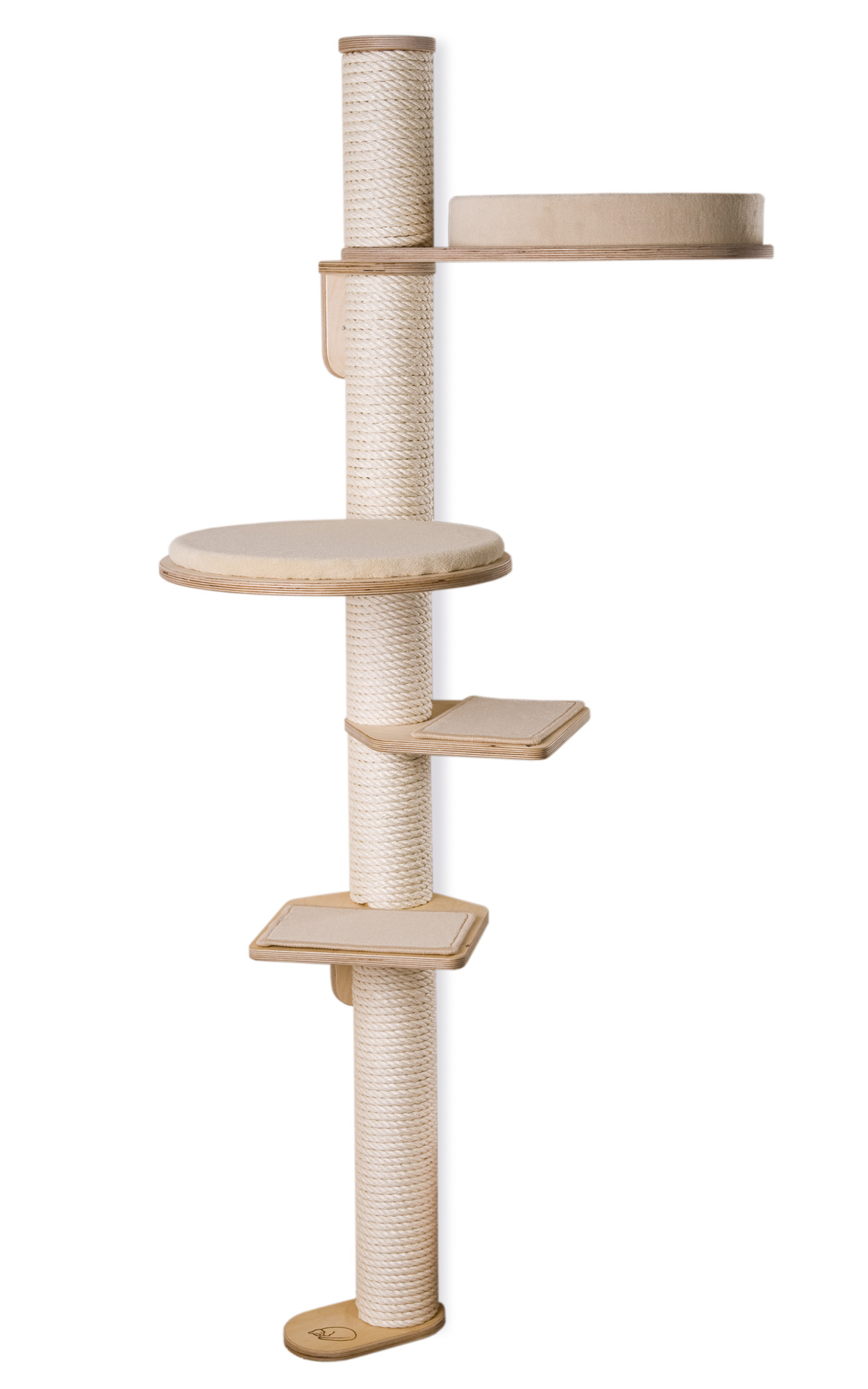 Kratzbaum Modell Nico Wandkratzbaum Birke, Teppich Sand / Birch, Carpet Cover Sand