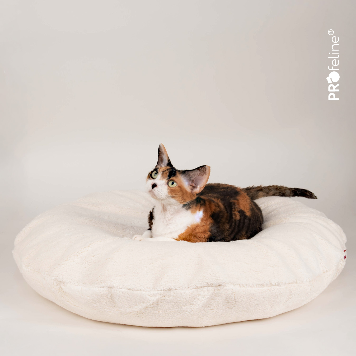Katzenbett rund 70 cm waschbar aus Baumwolle