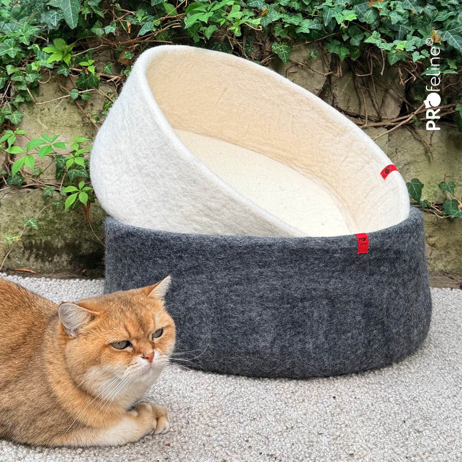 Felt Basket  - Handgefilztes Katzenbett / Anthrazit