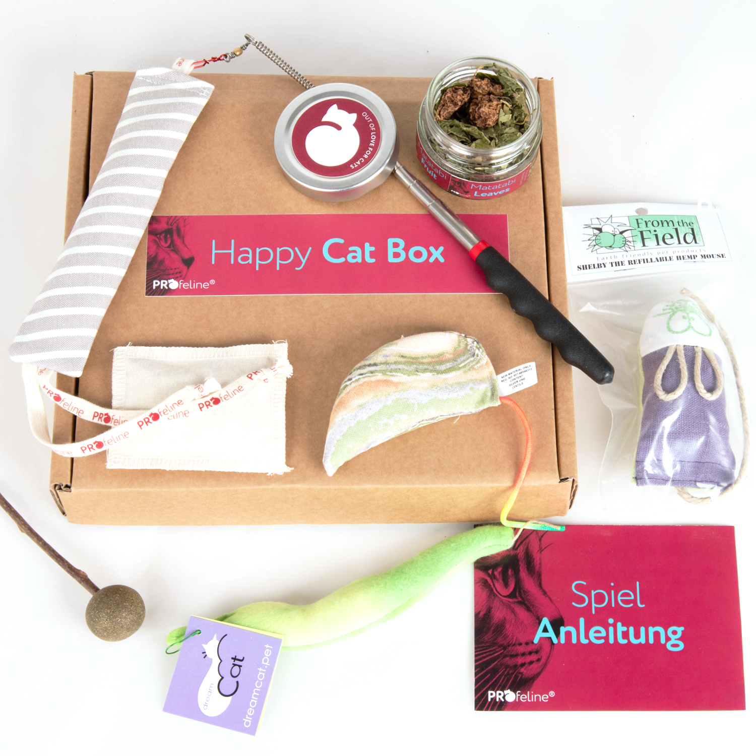 Profeline Happy Cat Box - HerbalToys Katzen Box mit Katzen Kräutern Katzenminze Matatabi Silvervine