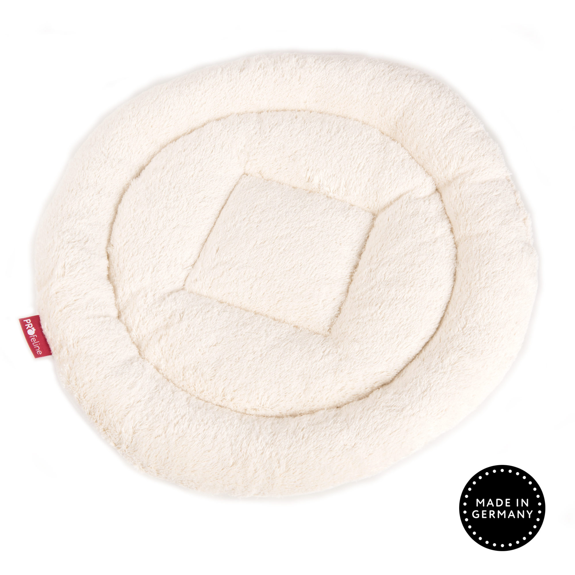 Klettkissen rund 42 cm Natur Katzenkissen Baumwolle